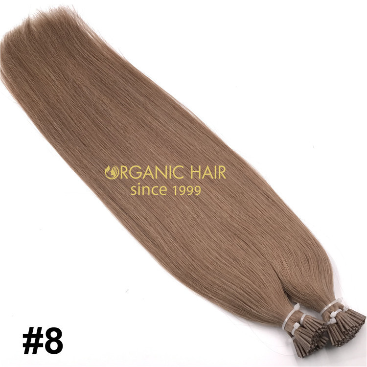 Popular color #8 human keratin itip hair extensions X236